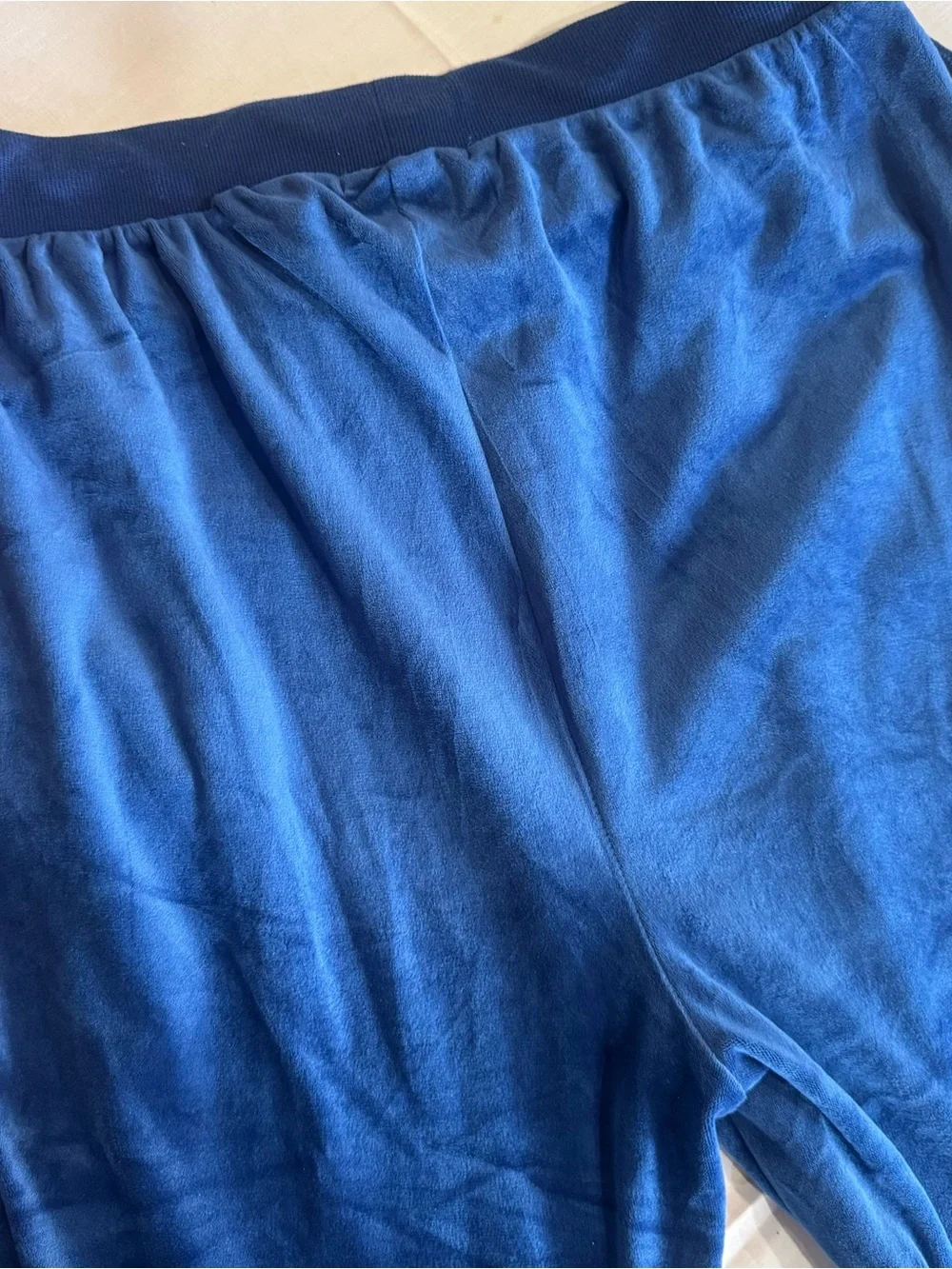 Ashley Blue velour Blue 'Believe' Embellished Lounge Set. Size 2x.
